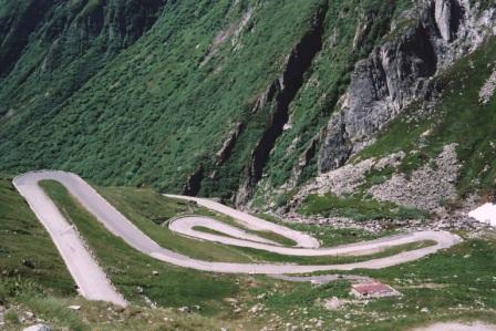 The old coach road on the St Gottardpass