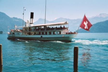 Vintage steamer on Lake Lucern